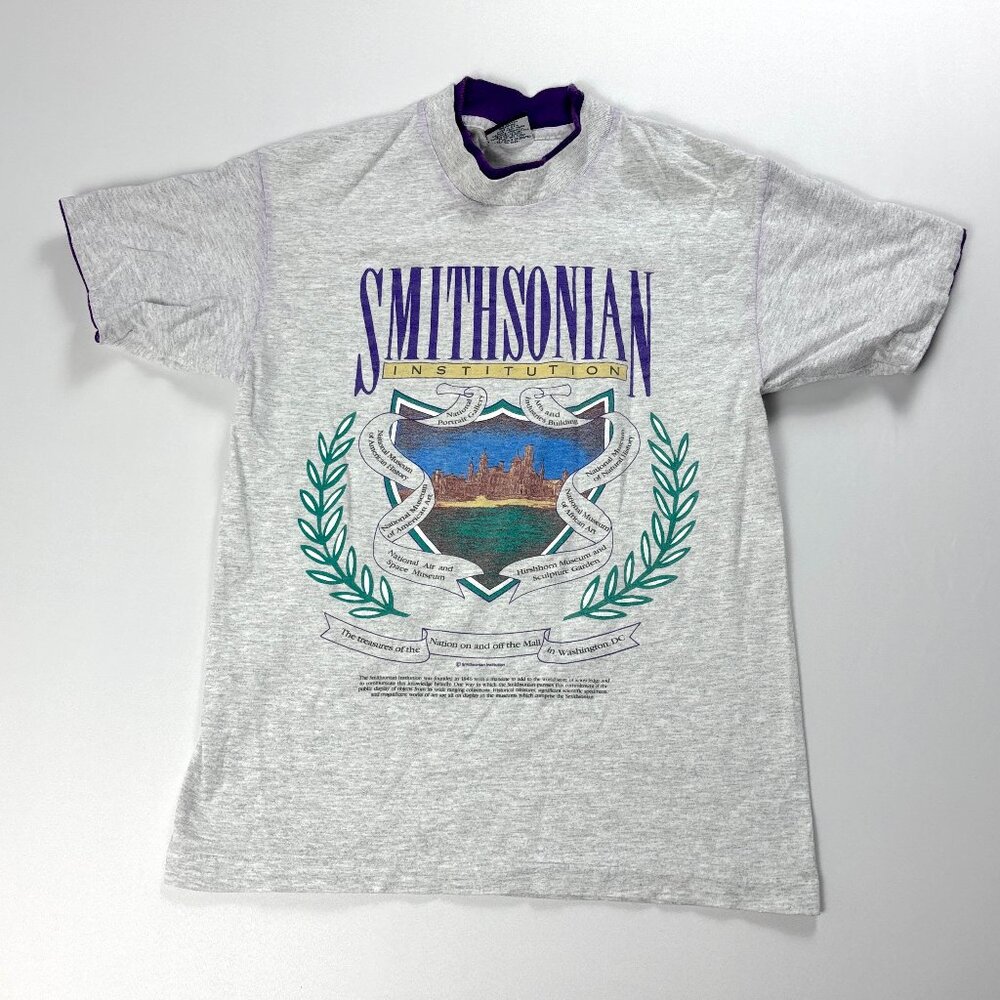 Vintage Smithsonian Institution Sz M National Air & Space Museum Shirt Gray DC